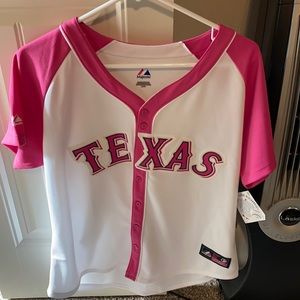 TEXAS RANGERS women’s pink jersey LARGE. NWT